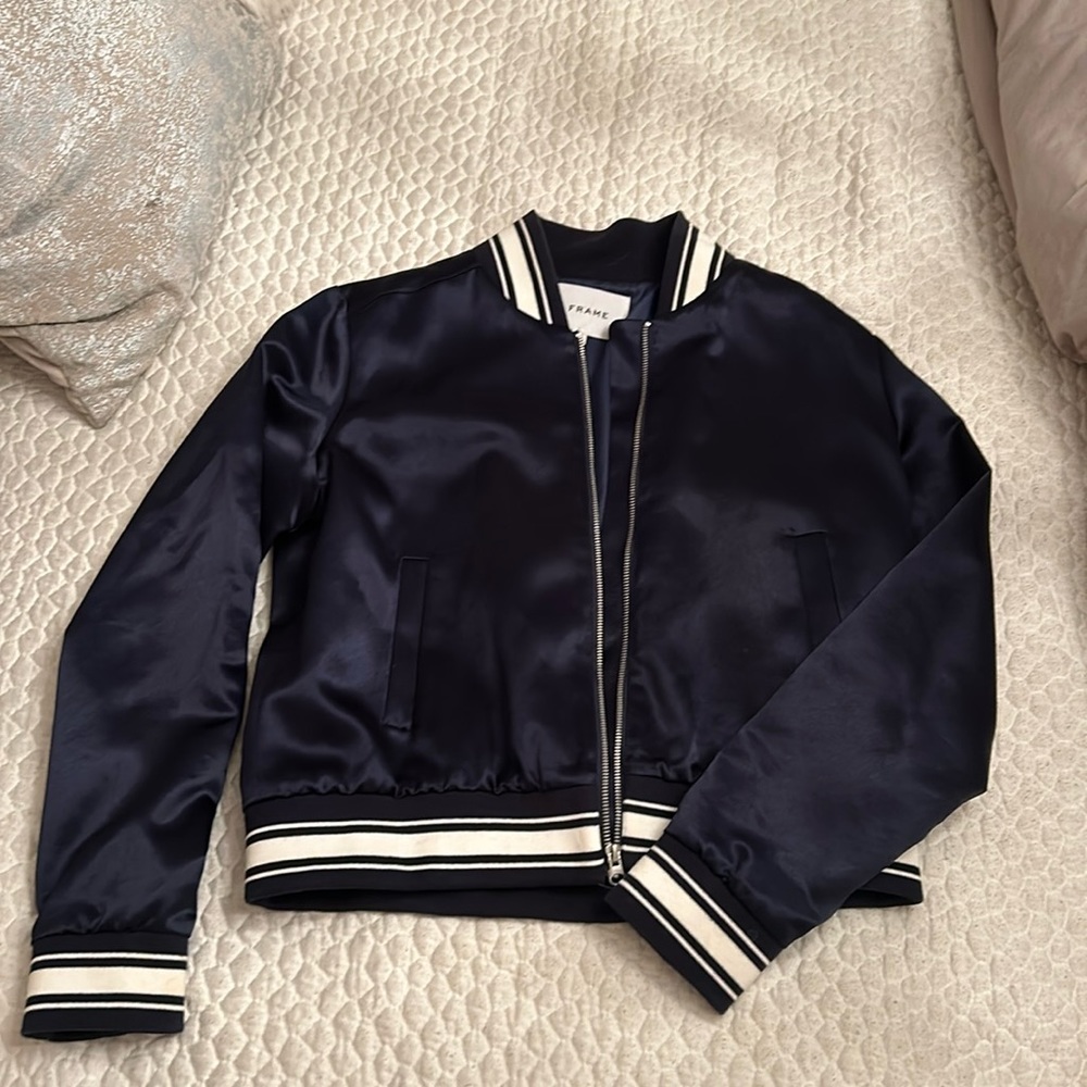 FRAME Navy Bomber Jacket